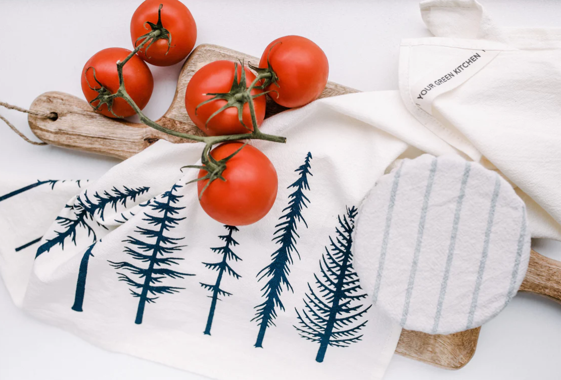 Tree Print Organic Tea Towel