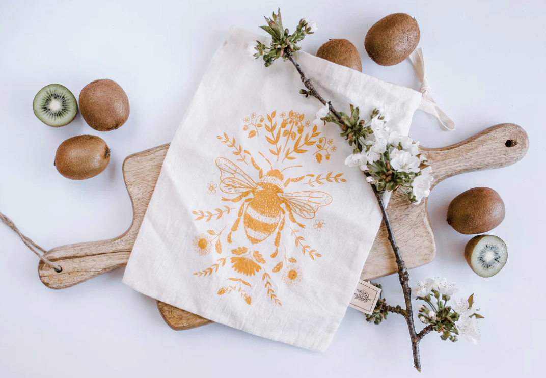 Yellow Bee Reusable Organic Produce Bag