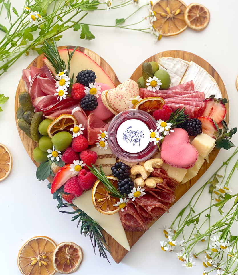 Heart-shaped tray personalized, food-safe charcuterie board : Your Love on  Display – Kind Ideas Home and Gift